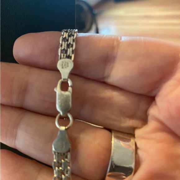 Rhodochrosite sterling Italy necklace - Picture 3 of 6